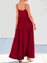 Load image into Gallery viewer, Full Size Ruched Tiered Spaghetti Strap Dress
