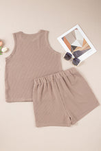 Load image into Gallery viewer, Textured Round Neck Tank and Shorts Set
