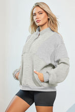 Load image into Gallery viewer, Half Zip Dropped Shoulder Sweatshirt
