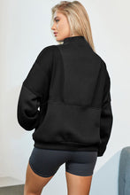 Load image into Gallery viewer, Half Zip Dropped Shoulder Sweatshirt
