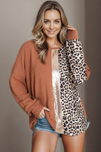 Load image into Gallery viewer, Leopard Round Neck Long Sleeve T-Shirt
