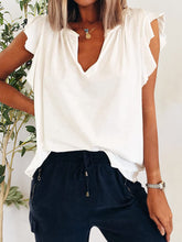 Load image into Gallery viewer, Ruffled Notched Cap Sleeve T-Shirt
