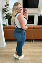 Load image into Gallery viewer, Priscilla High Rise Crop Wide Leg Denim Overalls
